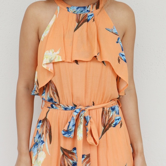 orange floral maxi dress - Picture 2 of 6